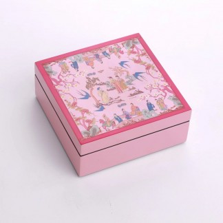 Square lacquer box with the tale of KIEU pattern 15*15*6 cm